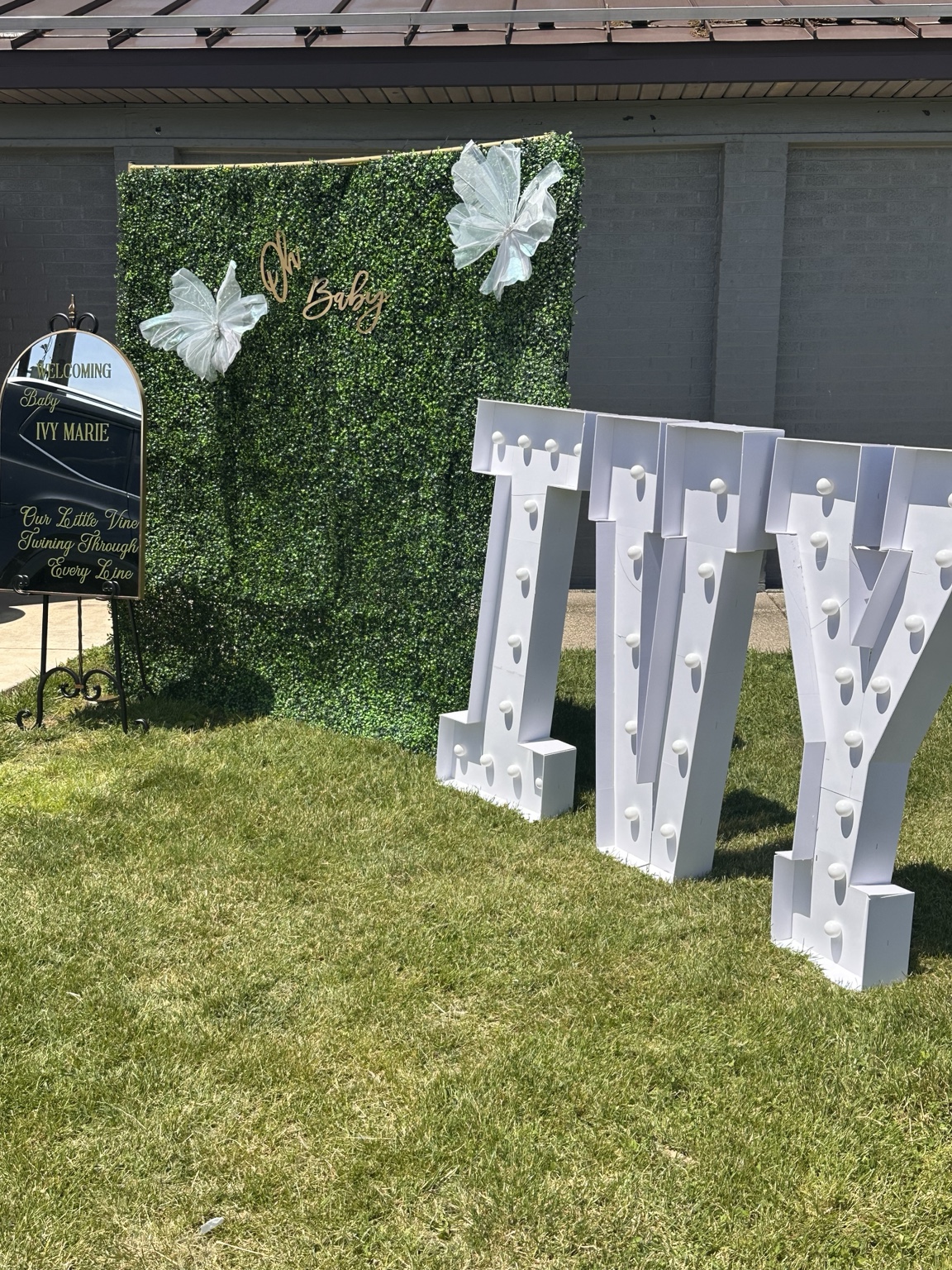 Seneca Social custom backdrop and marquee letter setup